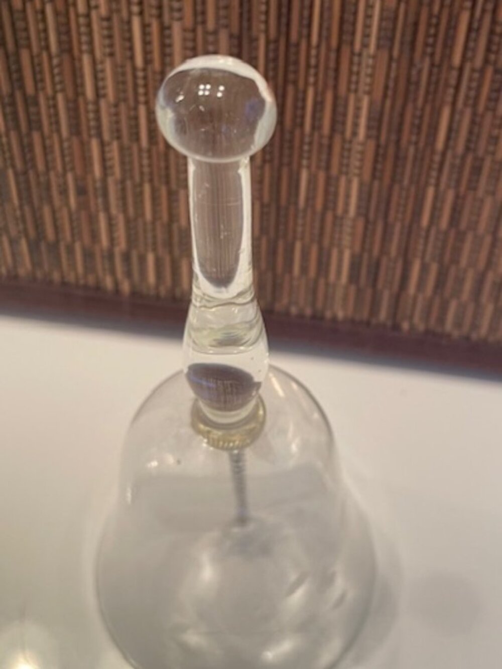 Vintage Clear Glass Bell with Metal Clapper – Decorative Table Bell